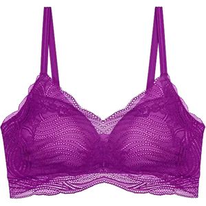 Triumph Lift Smart push up Bh zonder beugel - kanten Beugelloze bh met smalle bandjes - voorgevormd - M - Paars