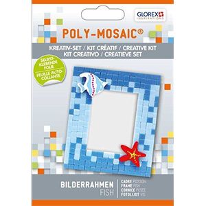 GLOREX poly-mozaic creatiefset fotolijst met vis, kunststof, meerkleurig, 17 x 11,6 x 2 cm