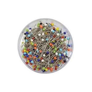 Glorex Spelden met parel kop/kopspelden/naaispelden - 3 cm - gekleurd - 300x stuks - hobby spelden