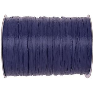 GLOREX 6 9400 608 - Raffia geraffineerde raffia mat - rol van 100 m - donkerblauw - om te knutselen, decoratie of voor bloemstukken, boeketten en andere bloemstukken