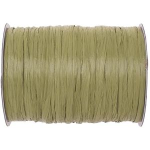GLOREX 6 9400 610 - Geraffineerde raffia - 100 m lang - in mat raffia rol - olijf - voor knutselen, decoratie of bloemstukken