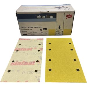sia Abrasives 0563.7030.0120 Serie 1960 Siarexx Siafast Paper Strip, 8 Gat, 120 Grit, 180 mm x 93mm, Pack van 100