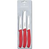 Victorinox Gemüsemesser Swiss Classic Messer 3-tlg, Gemüsemesser Wellenschliff