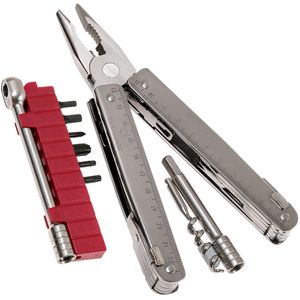 Victorinox Multitool SwissTool X Plus Ratchet in nylon etui (38 functies, ratsche, schere, zange) grijs