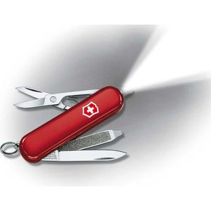 Victorinox Taschenmesser Swiss Lite (7 Funktionen, LED-Licht, Schere) rot transparent
