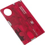 Victorinox Taschenmesser Swiss Card Lite (13 Funktionen, LED-Licht, Lupe, Schere, Stecknadel) rot transparent