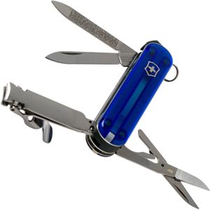 Victorinox NailClip 580 Nagelknipser (8 Funktionen, Nagelfeile mit Nagelreiniger, Schere, Pinzette) blau transparent