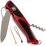 Victorinox Taschenmesser Ranger Grip 53 (5 Funktionen, Einhand-Feststellklinge, Korkenzieher, Pinzette) rot/schwarz