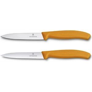 Victorinox SwissClassic Officemes - 2 Stuks: Glad en Kartel -  Oranje