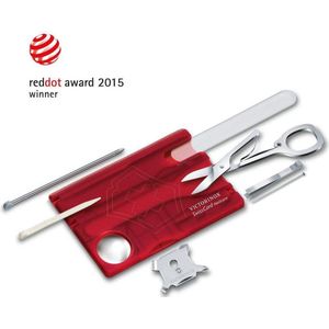 Victorinox - SwissCard Nailcare - Multitool - Transparant Rood - Roestvrij Staal - 13 Functies