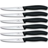 Victorinox - Steakmessen - Zwart - RVS - 6 Stuks in Doos