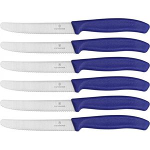 Victorinox Swiss Classic Tafelmessenset 6 delig Blauw Gekarteld