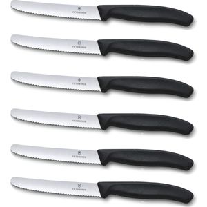 Victorinox - Tafel- Tomatenmessen - Set van 6 - Zwart RVS