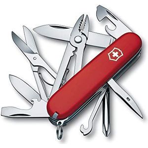 Victorinox Taschenmesser Deluxe Tinker (17 Funktionen, Klinge, Kombi-Zange, Schraubendreher, Schere, Dosenöffner) rot