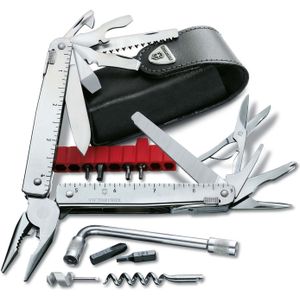 Victorinox SwissTool Plus 38 functies 115 mm met leren etui en bitset