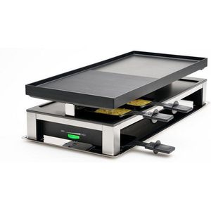 Solis 3 in 1 Tafelgrill 7911 Gourmetstel 10 Personen - Raclette Gourmet Set - Bakplaat Gourmetten - Zilver/Zwart