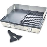 Solis Deli Grill 7951 Grill Apparaat - Bakplaat Electrisch - Grillplaat RVS - Xylan Anti-Aanbaklaag - Zilver/Zwart