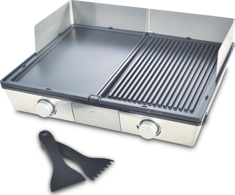 Solis Deli Grill 7951 Grill Apparaat - Bakplaat Electrisch - Grillplaat RVS - Xylan Anti-Aanbaklaag - Zilver/Zwart