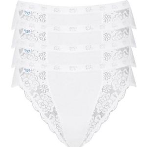 SLOGGI - Hoog Uitgesneden Slip - Wit - Katoen - Set van 4