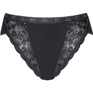 SLOGGI - Hoog Uitgesneden Slip - Zwart - Katoen - Set van 4