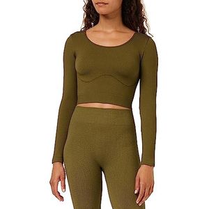 Sloggi Dames Ever Infused Cbd Crop Top Ls Top, martini olijf, S