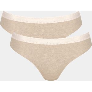 Sloggi Slip GO Ribbed R Tai C2P zachte ribstof met kantafwerking (2 stuks, Set van 2)