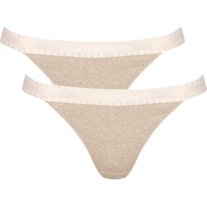Sloggi - GO Ribbed Tanga - Katoen - Zwart - 2-Pack