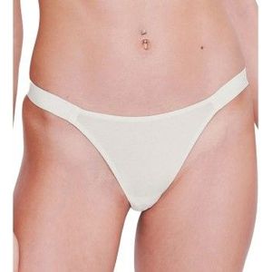 2-pack dames tangaslips - Go Casual - Hoog opgesneden katoenen tanga slip  - Wit