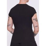 SLOGGI - GO Ribbed - T-Shirt - Zwart - Katoen