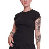 SLOGGI - GO Ribbed - T-Shirt - Zwart - Katoen