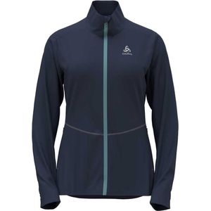 Odlo - Langlaufkleding - Jacket Markenes Dark Sapphire - Reef Waters voor Dames van Softshell - Maat L - Marine blauw