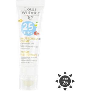 Louis Widmer Kids Skin Protection Sun Cream Beschermingsfactor 25 Ongeparfumeerd met Lipverzorgingsstick Beschermingsfactor 50  Tube 25ml + stick