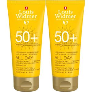 Louis Widmer Sun All Day Beschermingsfactor 50+ Ongeparfumeerd Duo-pak  2x 100ml