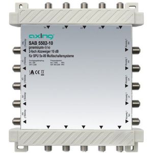 Axing SAB 5502-10 10 dB 5-in-2 x 5 2-weg kraan voor satelliet Multiswitch (5-2200 MHz) wit