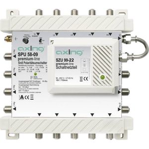 Satelliet multiswitch Axing SPU 58-09 Ingangen (satelliet): 5 (4 satelliet / 1 terrestrisch) Aantal gebruikers: 8 Stand