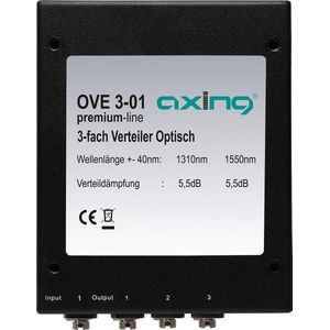 Axing Optische 3-weg verdeler OVE 3-01, Accessoires voor TV-ontvangers, Zwart