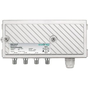 Axing Versterker BVS 20-47 36 dB, 107 dBaeV CSO/CTB, 1006 MHz, Accessoires voor TV-ontvangers, Zilver