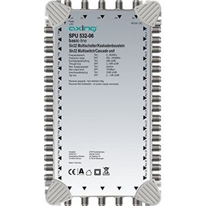 Axing SPU 532-06 Multischakelaar 5 in 32 receiver gevoed Multiswitch-cascade uitbreidbaar SAT actief lichtgrijs