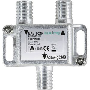 Axing BAB 1-24P aftakker, 1 richting, 24 dB, kabeltelevisie, multimedia DVB T2 klasse A + 10 DB, 5-1218 MHz metaal