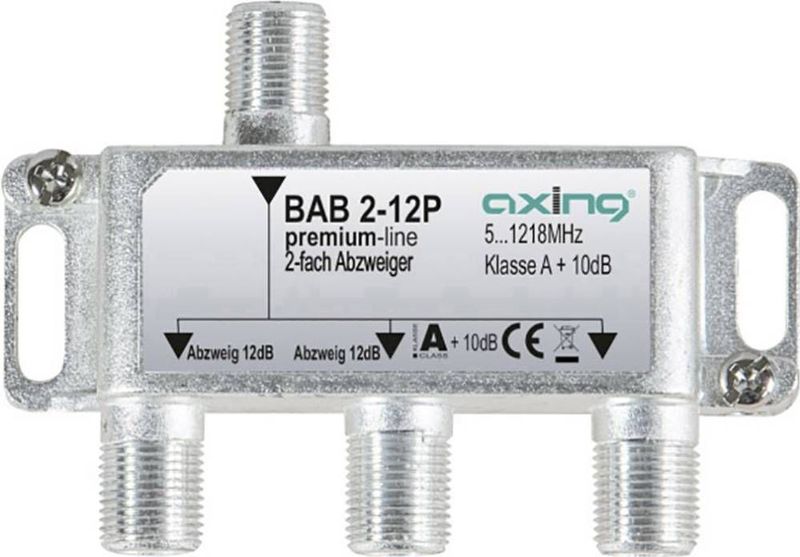 Axing - BAB 2-12P - Kabel-TV Lasdoos - 2-voudig - 5 - 1218 MHz
