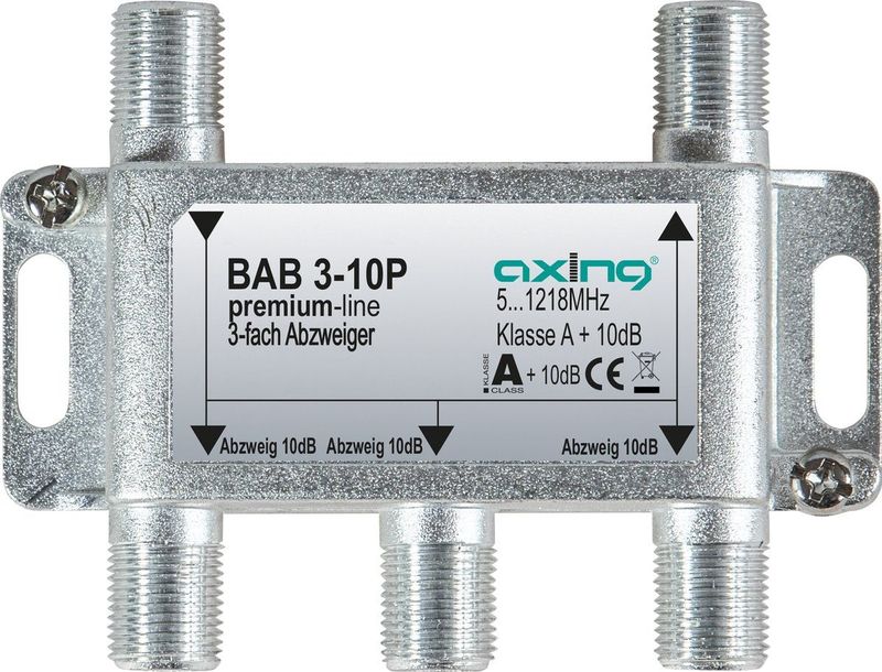 Axing - BAB 3-10P - Aftakker - Metaal - 10 dB - Geschikt voor TV en Radio