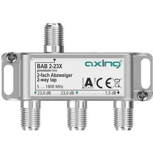 Axing BAB 2-23X 2-voudige aftakker, 23 dB 5-1800 MHz, tv data internet, kabeltelevisie