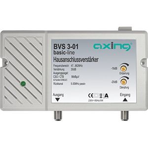 Axing BVS 3-01 Home versterker 30 dB voor tv of DTT kabel (47-862 MHz, passief retourkanaal 5-30 MHz)