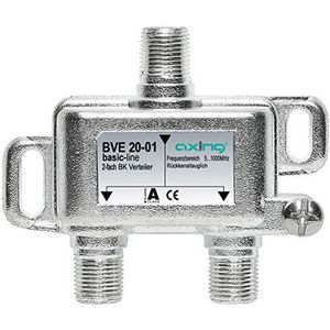 Axing BVE 20-01 2-vaks verdeler, Accessoires voor TV-ontvangers, Zilver