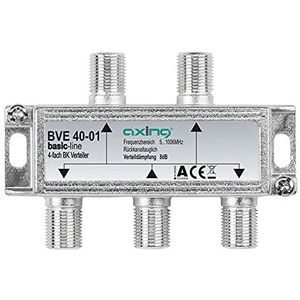 Axing BVE 40-01 4-weg verdeler VPE 10 - 5...1006MHz- multimedia compatibel- in- en uitgangen bromstoring, Accessoires voor TV-ontvangers, Zilver