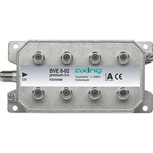 Axing BVE 8-02 splitterverdeler 8-weg verdeler voor FM, CATV, digitale kabeltelevisie (5-1000 MHz)