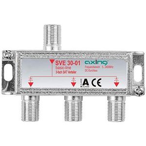 Axing SVE 30-01 3-weg SAT verdeler (Originele afstandsbediening), Accessoires voor TV-ontvangers, Zilver