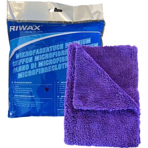 Riwax - Microvezeldoek Randloos - 40x40cm - Paars - Premium Kwaliteit