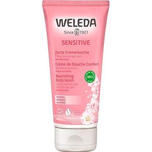 WELEDA Amandel Sensitive verzorgende douchegel, rustgevende natuurlijke cosmetica, douchegel voor gevoelige en delicate huid, zachte verzorging en reiniging voor een zacht huidgevoel (1 x 200 ml)