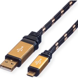 ROLINE GOLD USB 2.0 Kabel, USB A Male - Micro USB B Male, 1,8 m - meerkleurig 11.02.8826